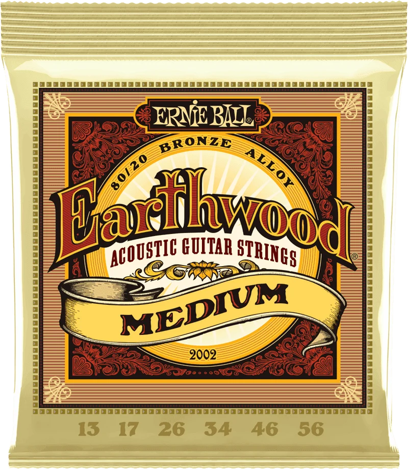Jeu de cordes ERNIE BALL 2002 Earthwood Bronze – guitare acoustique – Medium 13-56
