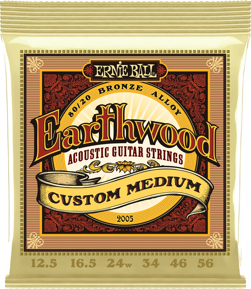 Jeu de cordes ERNIE BALL 2005 Earthwood Bronze – guitare acoustique – Medium Custom 12.5-56