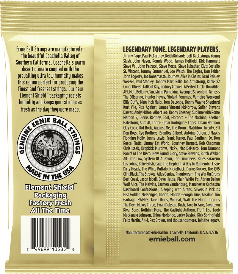 Jeu de cordes ERNIE BALL 2007 Earthwood Bronze – guitare acoustique – Custom Light 11.5-54