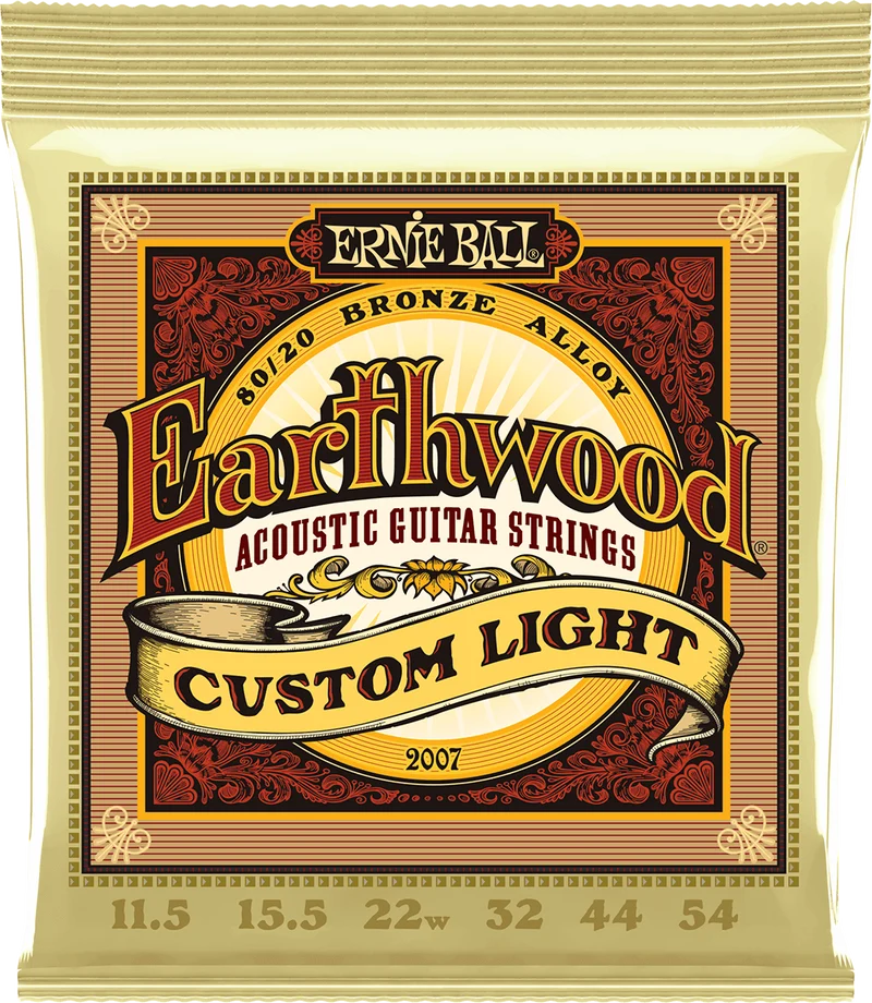 Jeu de cordes ERNIE BALL 2007 Earthwood Bronze – guitare acoustique – Custom Light 11.5-54