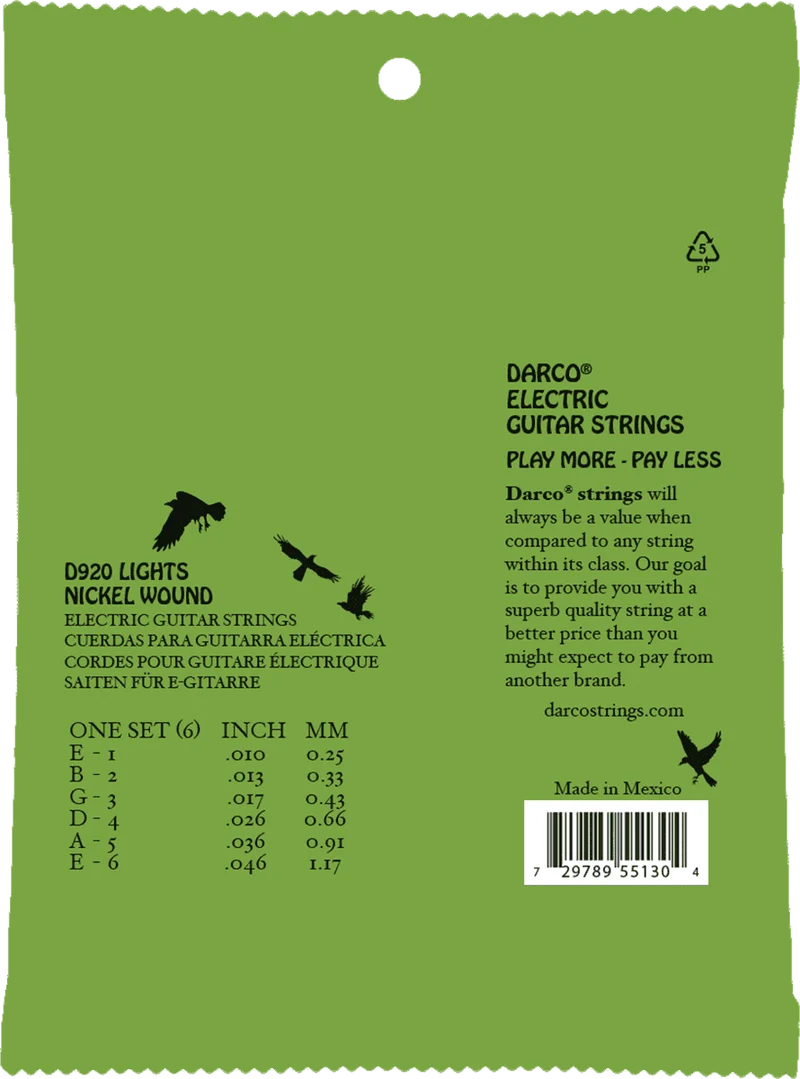 Jeu de cordes guitare électrique DARCO D920 – Light