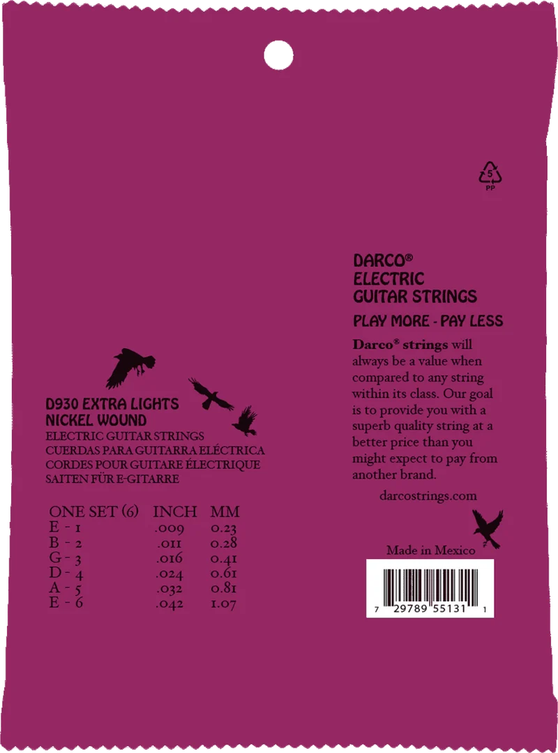 Jeu de cordes guitare électrique DARCO D930 – Extra Light