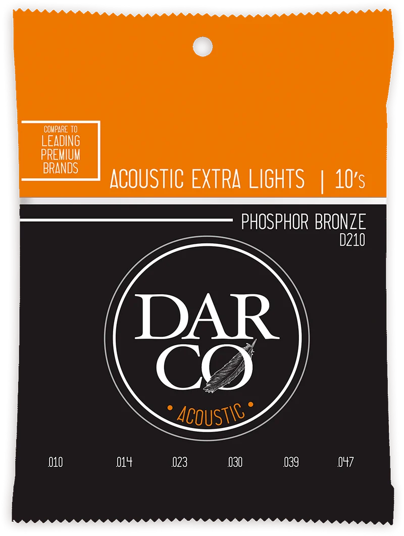 Jeu de cordes acoustique DARCO D210 – Phosphore Bronze – Extra Light