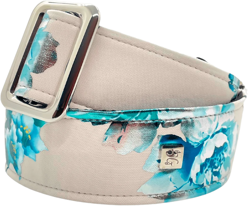 Courroie de guitare GET’M GET’M Platinum Bloom – Silver Calla Lily