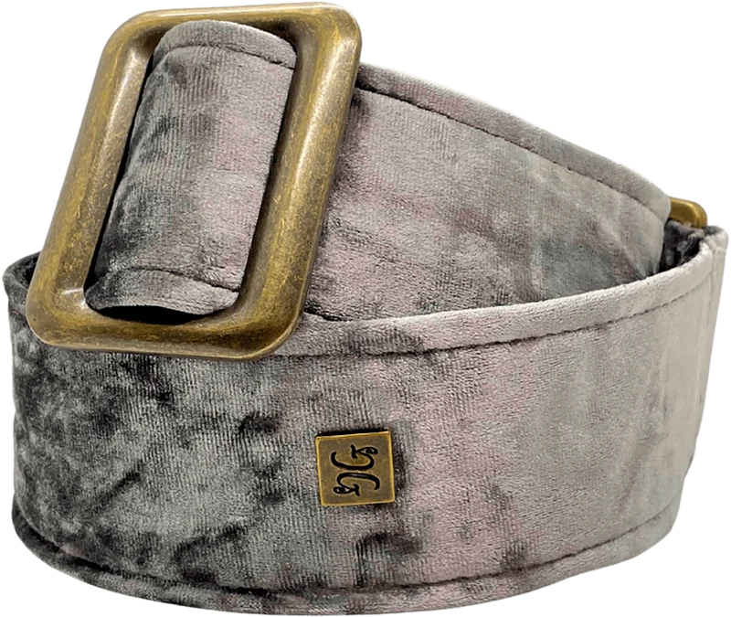 Courroie de guitare GET’M GET’M Boujee Velvet – Hematite Silver