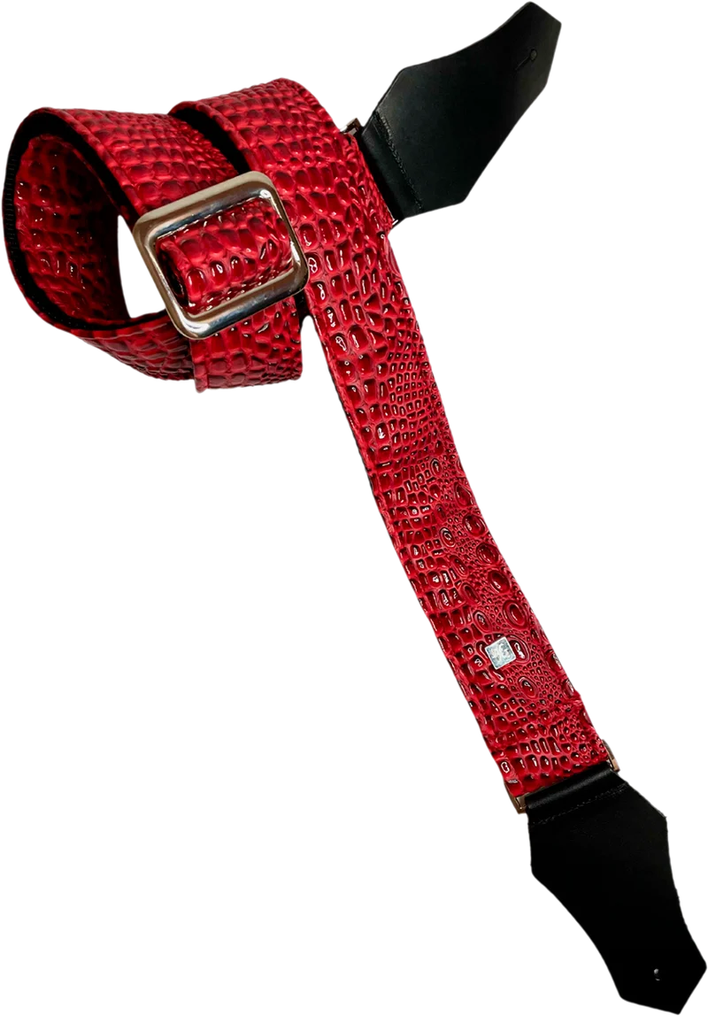 Courroie de guitare GET’M GET’M – Aussie Gator Dragon Red