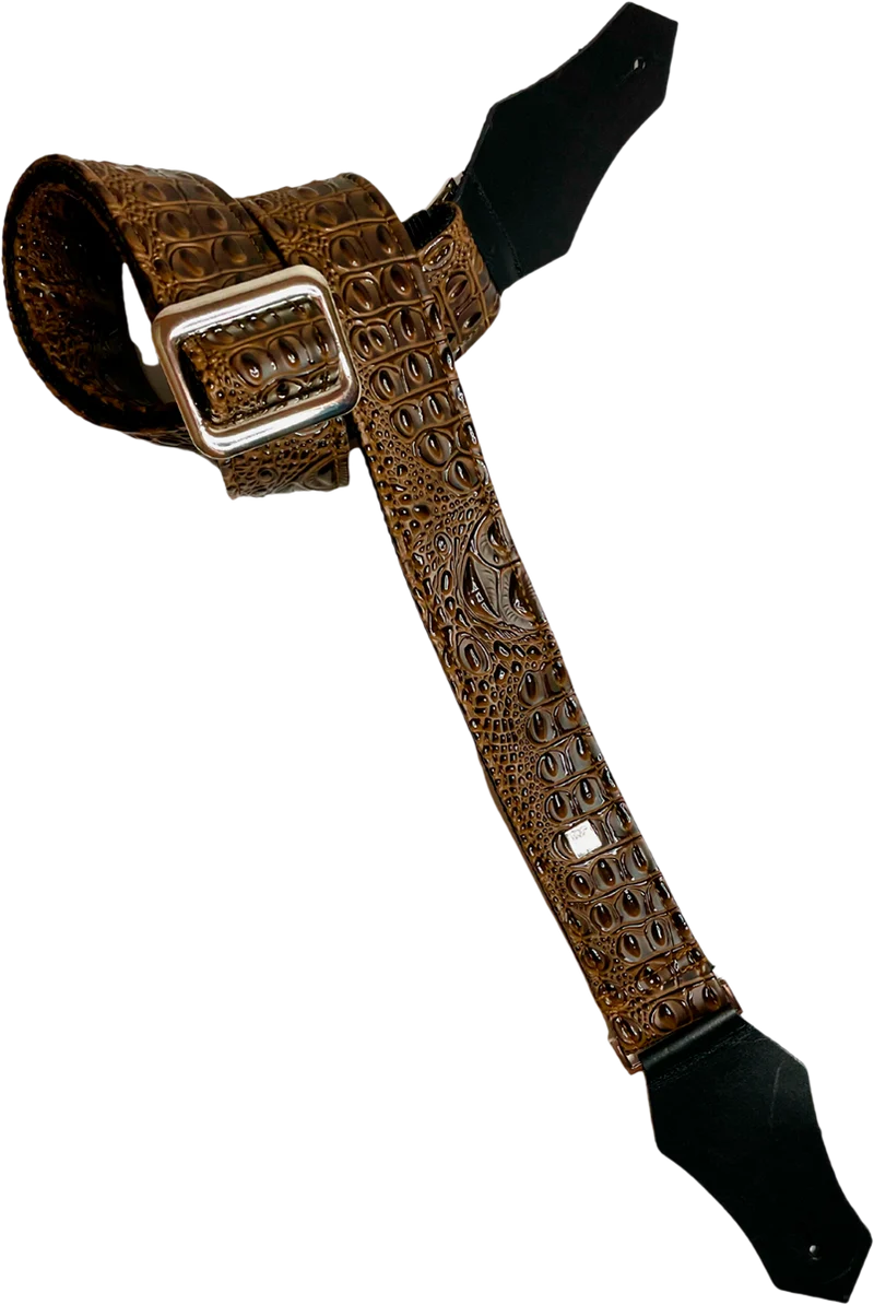 Courroie de guitare GET’M GET’M – Aussie Gator Mocha Brown