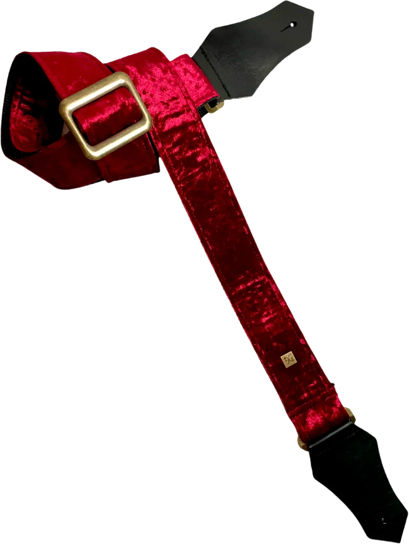 Courroie guitare Get’m Get’m – Crushed Velvet Burgundy (DESTOCKAGE)