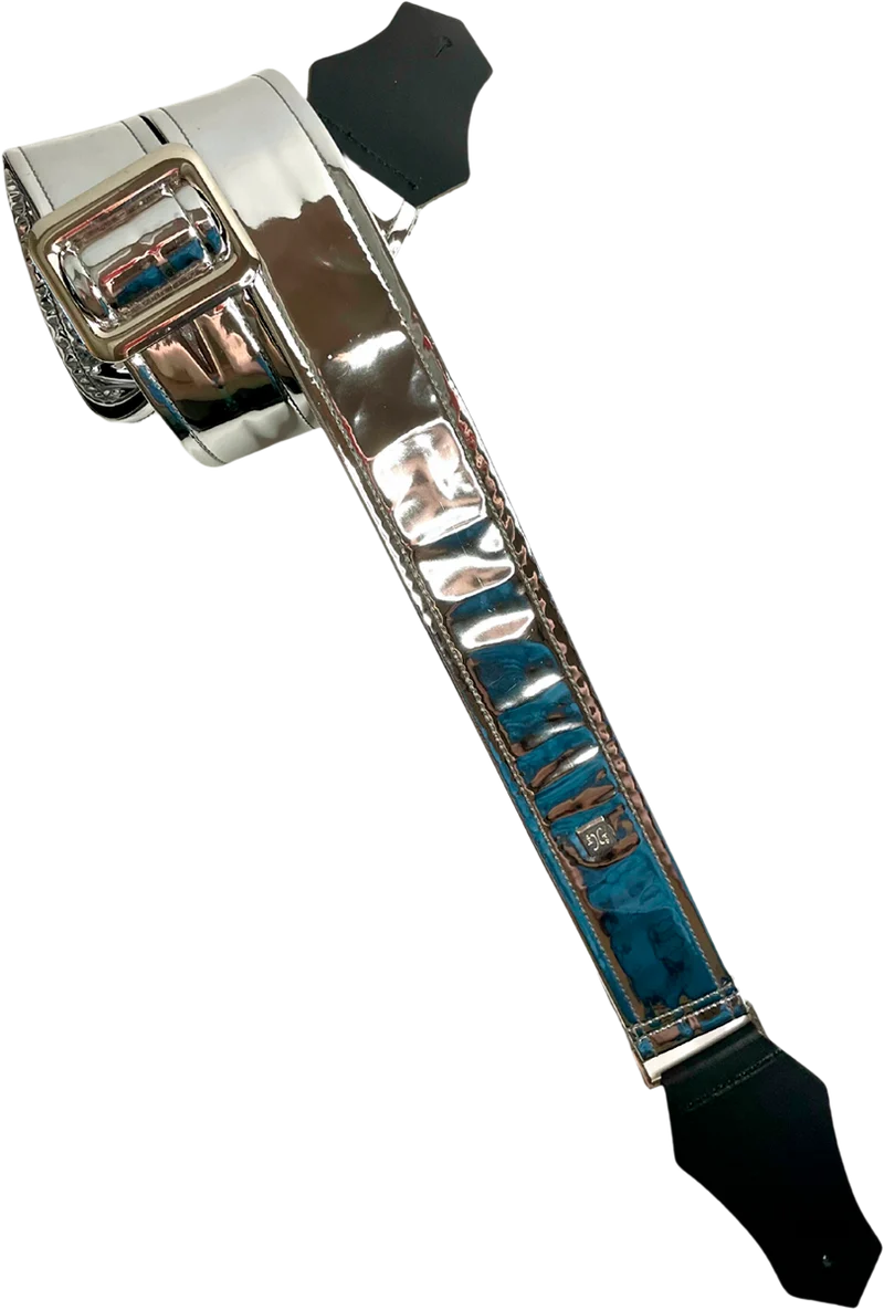 Courroie de guitare Get’m Get’m – Mirror Reflective Collection – Silver