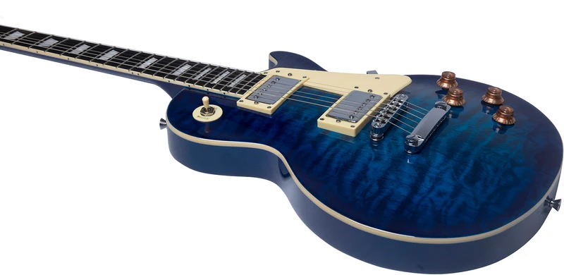 Guitare électrique type Les Paul Vintage EKO LS300-BLU – Quilted Blue
