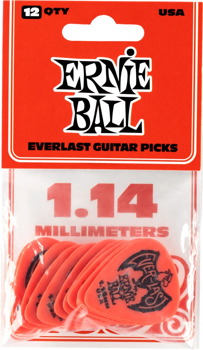 Pack de 12 médiators Ernie Ball Everlast – 1,14 mm - 9194