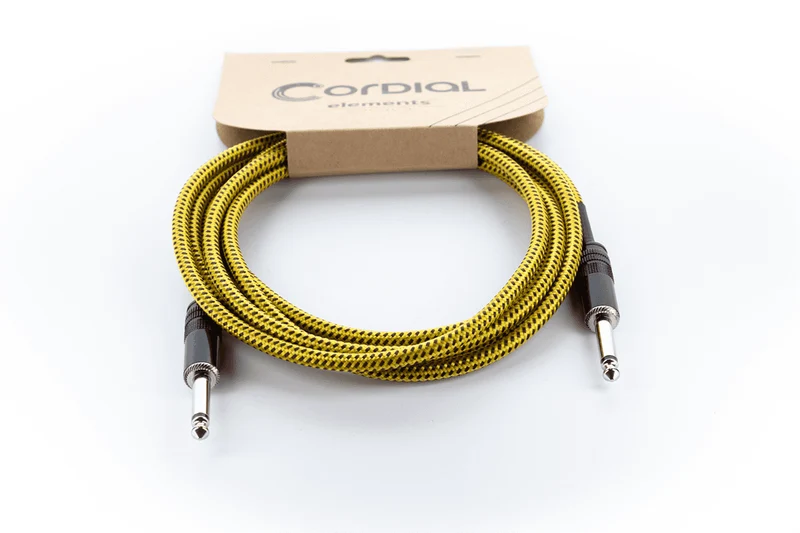 Câble instrument Cordial Série Element EI Tweed – Jack 6,35 mm – 3 m jaune - EI3PP-TWEED-YE