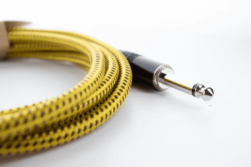 Câble instrument Cordial Série Element EI Tweed – Jack 6,35 mm – 3 m jaune - EI3PP-TWEED-YE
