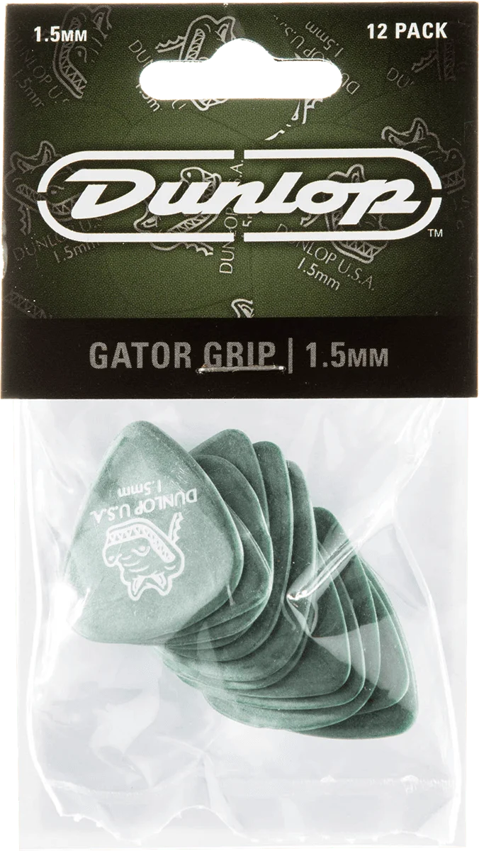 Player’s Pack – Lot de 12 médiators Dunlop Gator Grip 1.50mm 417P150
