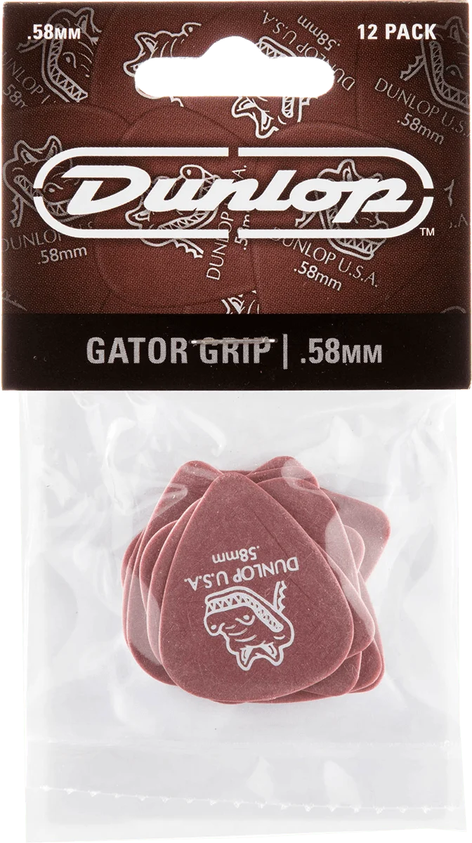 Player’s Pack de 12 médiators Dunlop Gator Grip 0.58mm 417P058