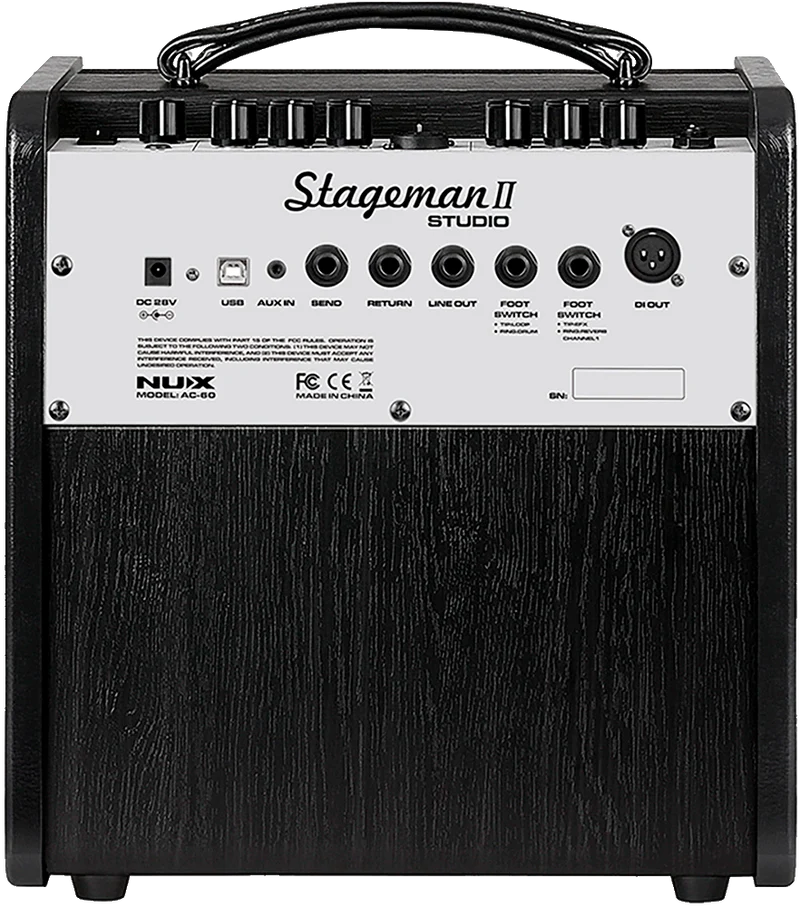 Ampli guitare acoustique 60W 2 canaux + Bluetooth + effets/looper NUX AC60