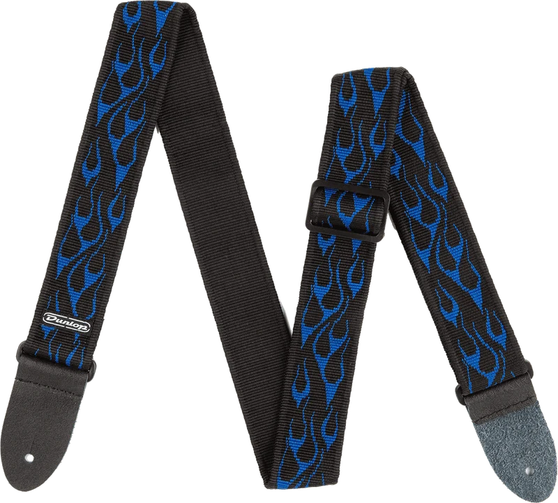 Courroie guitare Dunlop Jacquard Flamme Bleu D3811BL