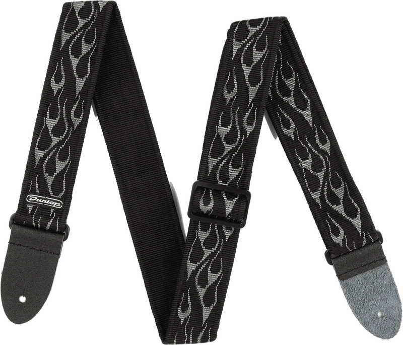 Courroie guitare Dunlop Jacquard Flamme Gris D3811GY