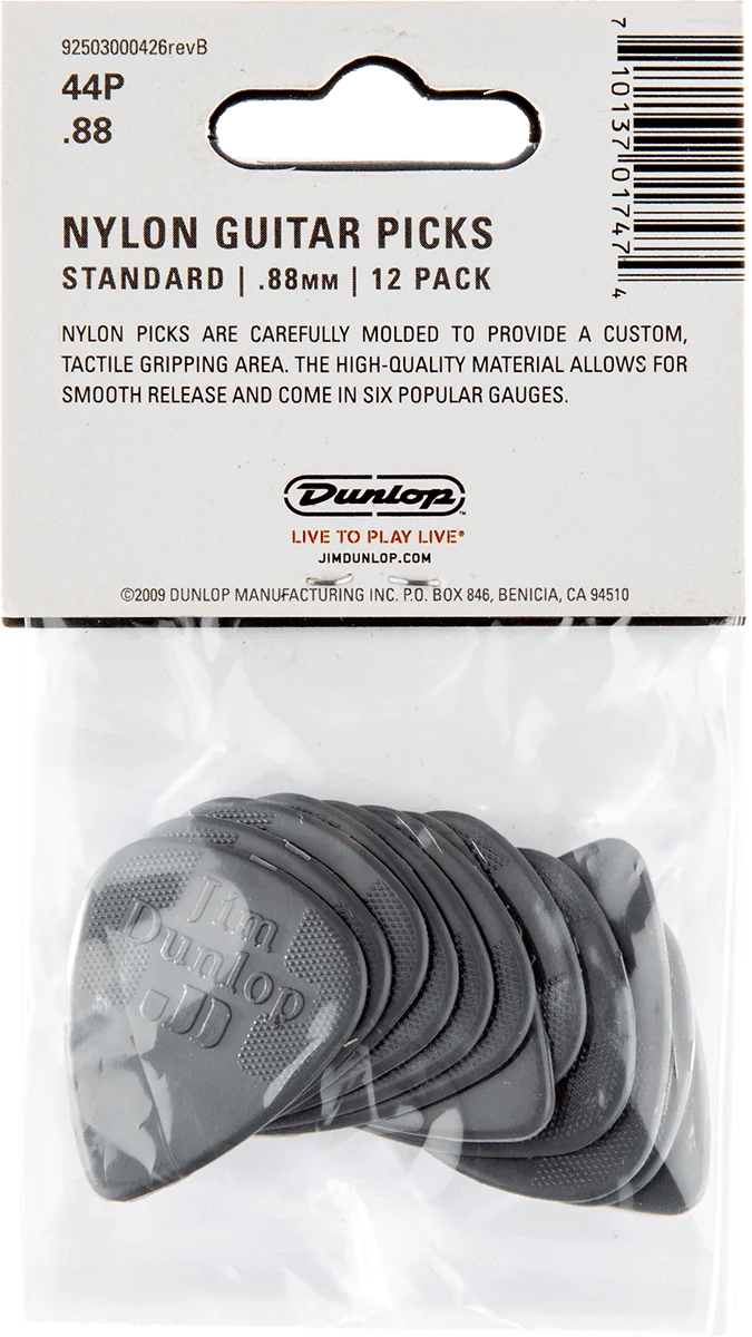 Player’s Pack de 12 médiators Dunlop Nylon Standard 0.88mm 44P88