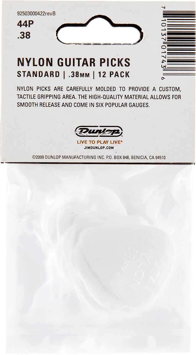 Player’s Pack 12 médiators Dunlop Nylon Standard 0.38mm 44P38
