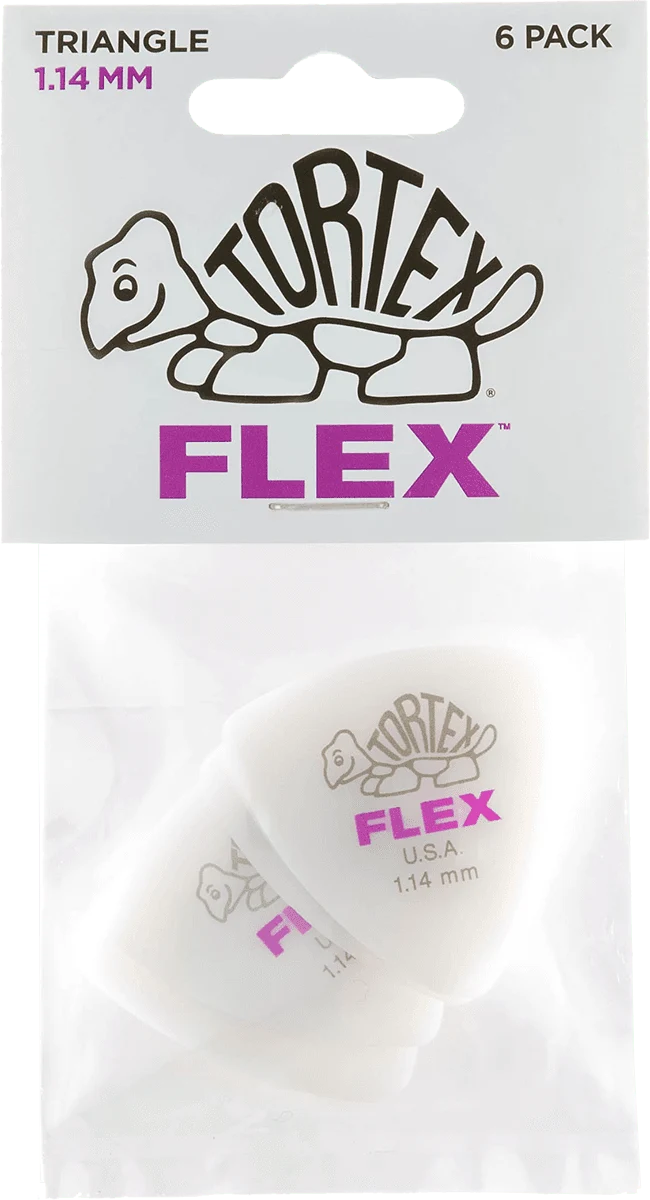 Player’s Pack de 6 médiators Dunlop Tortex Flex Triangle 1.14mm 456P114