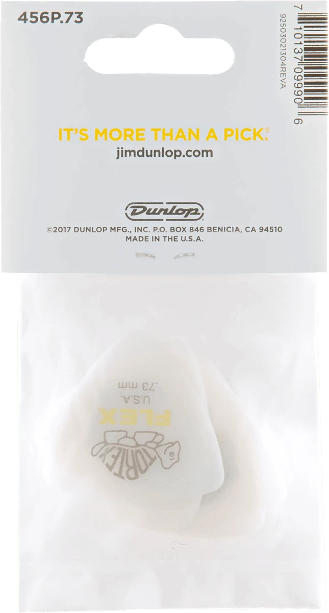 Player’s Pack de 6 médiators Dunlop Tortex Flex Triangle 0.73mm 456P73