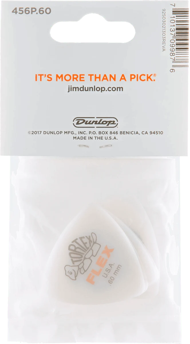 Player’s Pack de 6 médiators Dunlop Tortex Flex Triangle 0.60mm 456P60
