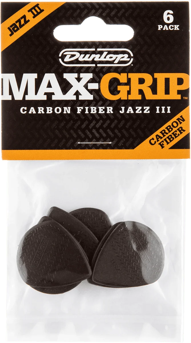 Player’s Pack de 6 médiators Dunlop Jazz III Carbon Fiber 471P3C