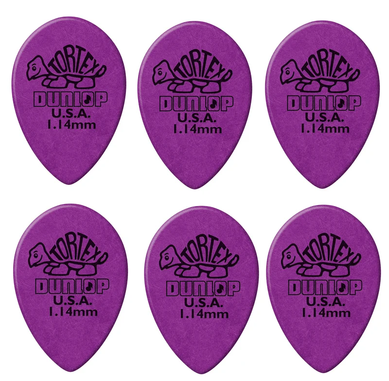 Lot de 6 médiators Dunlop Tortex Small Teardrop 1.14 mm 432R114