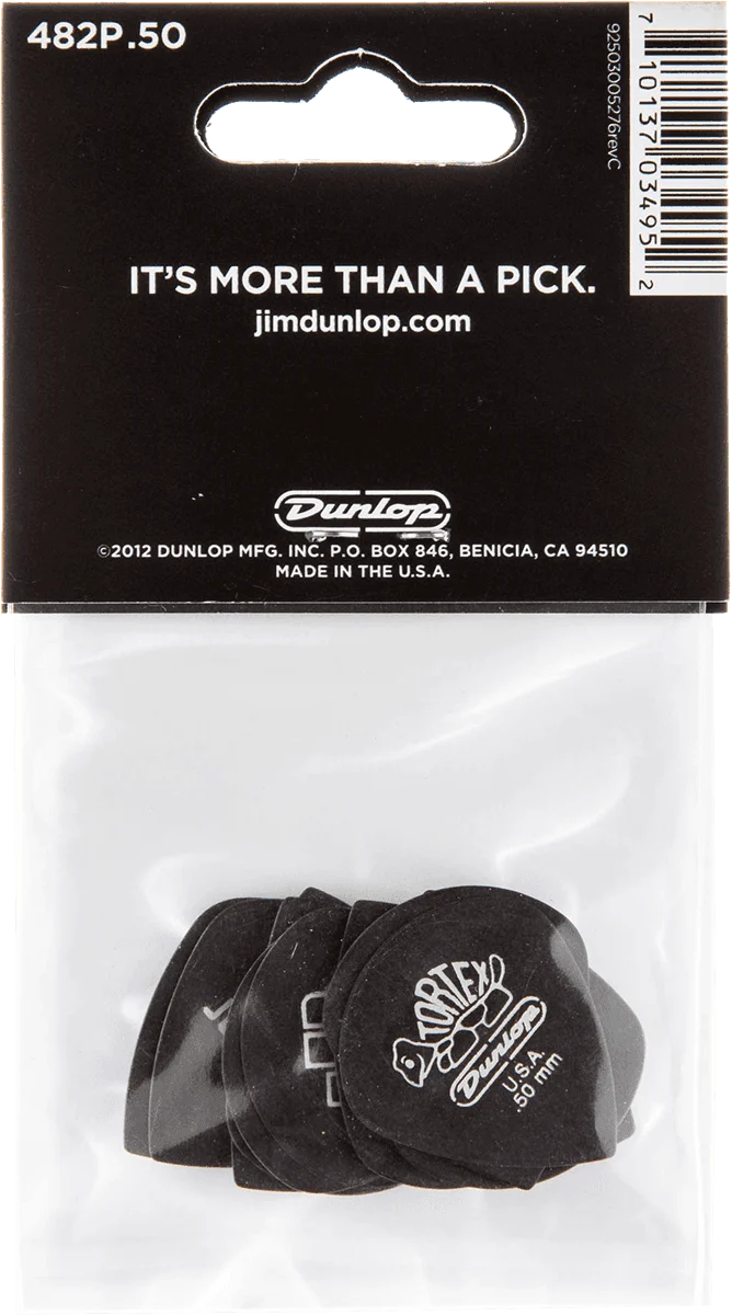 Player’s Pack de 12 médiators Dunlop Tortex Pitch Black Jazz III 0.50 mm 482P50