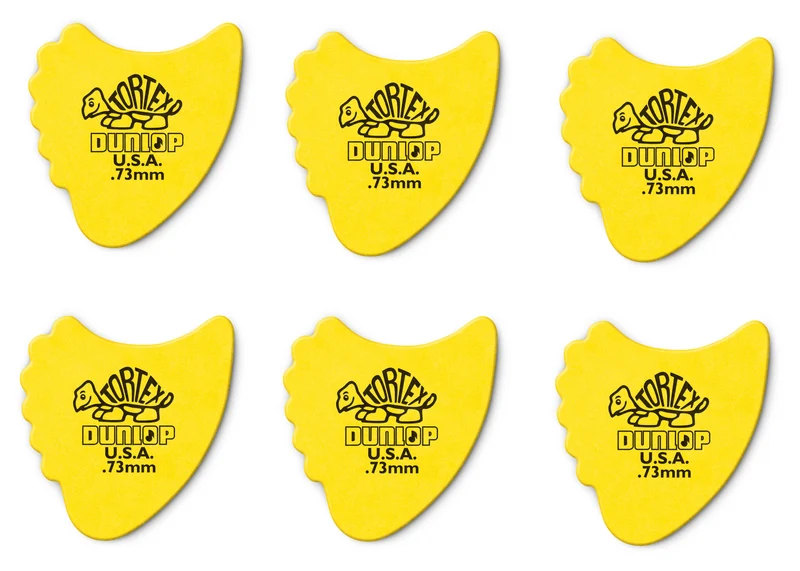 Lot de 6 médiators Dunlop Tortex Fin 0,73 mm 414R73