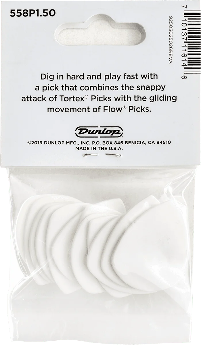 Players Pack de 12 médiators Dunlop Tortex Flow 1.50mm 558P150