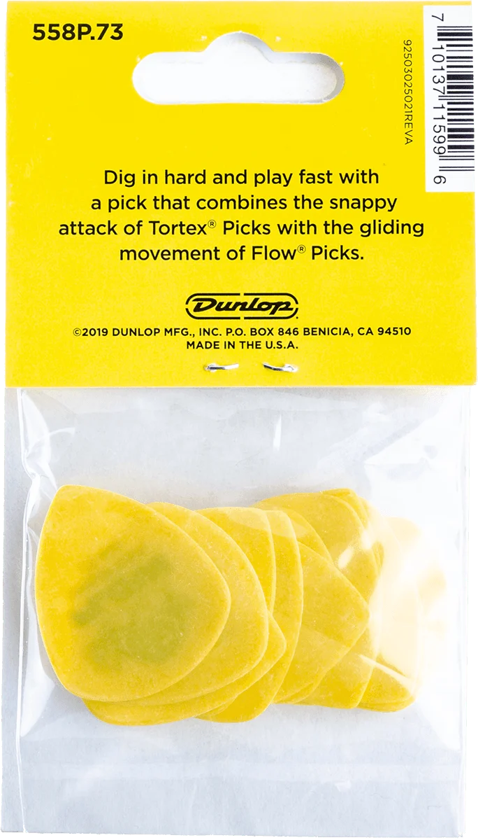 Player’s Pack 12 médiators Dunlop Tortex Flow 0.73mm 558P073