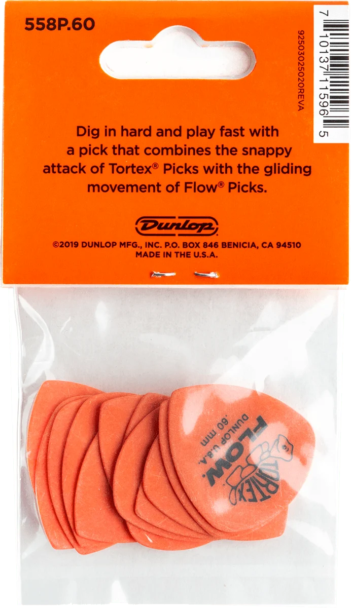 Player’s Pack 12 médiators Dunlop Tortex Flow 0.60mm 558P060