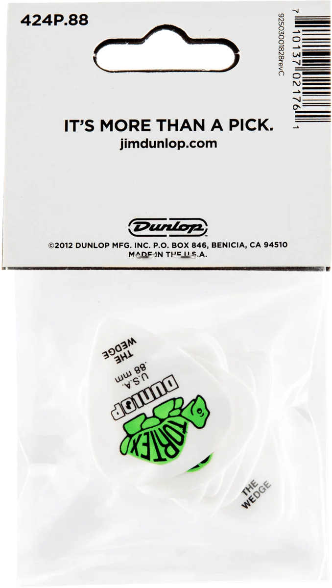 Players Pack 12 médiators Dunlop Tortex Wedge 0.88 mm 424P88