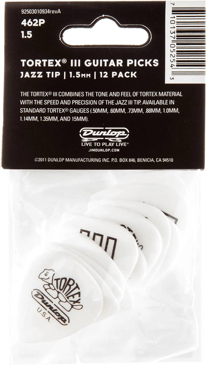 Players Pack de 12 médiators Dunlop Tortex T3 1.50 mm 462P150