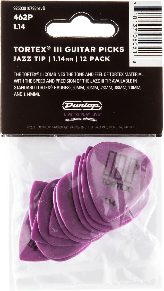 Player’s Pack de 12 médiators Dunlop Tortex T3 1.14mm 462P114