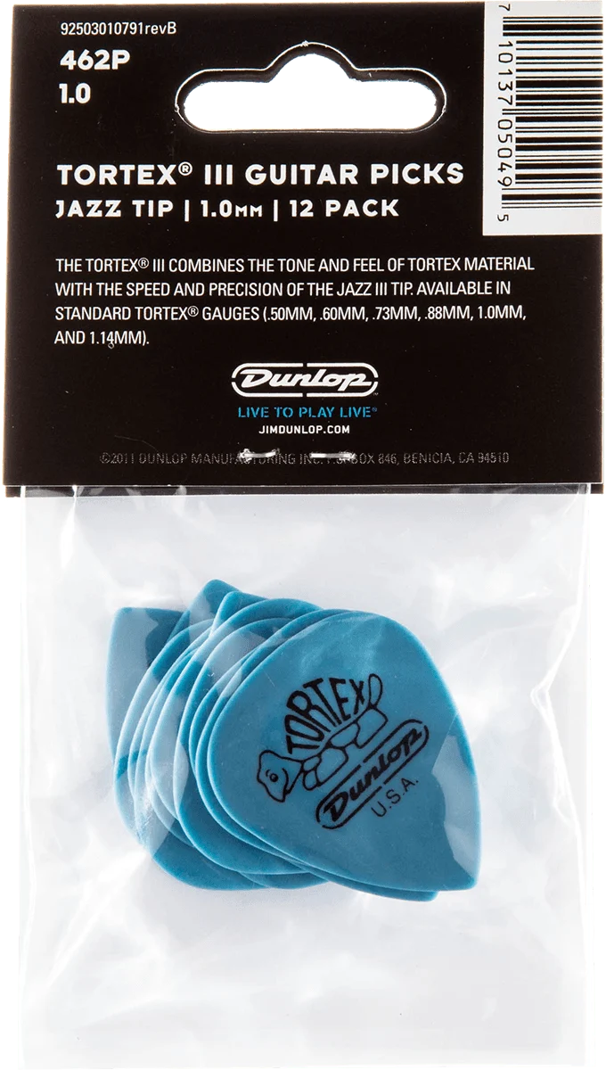 Player’s Pack 12 médiators Dunlop Tortex TIII 1.00 mm 462P100