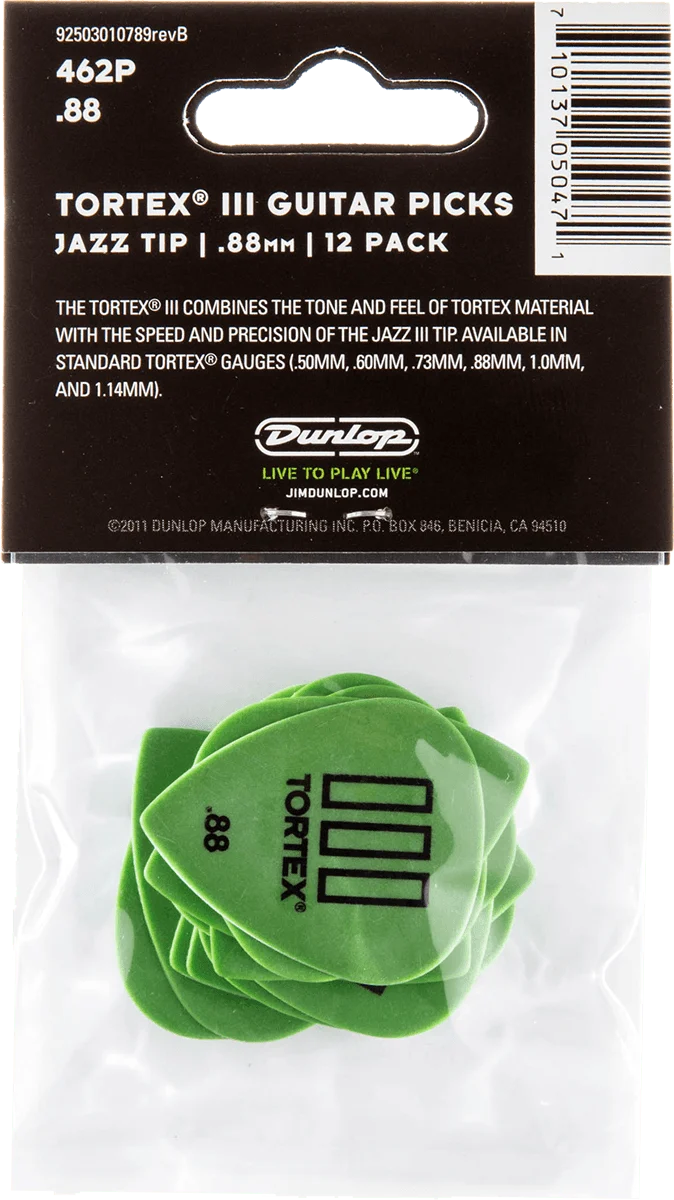 Players Pack de 12 médiators Dunlop Tortex T3 0.88mm 462P88