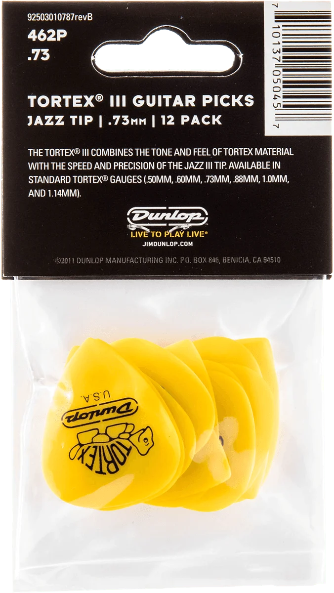 Players Pack de 12 Médiators Dunlop Tortex T3 0.73mm 462P73