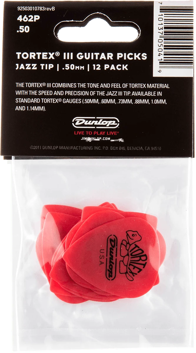 Player’s Pack 12 Médiators Dunlop Tortex T3 0.50 mm 462P50