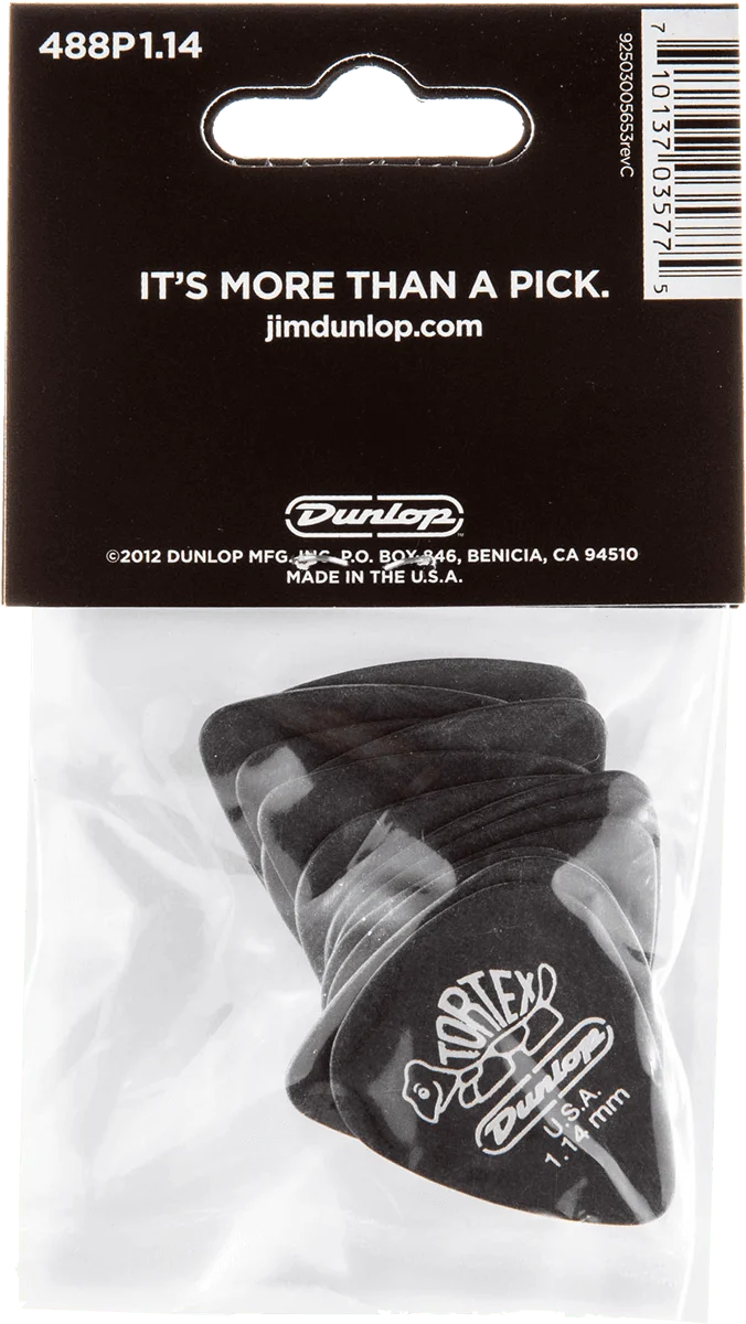 Players Pack 12 médiators Dunlop Tortex Pitch Black 1.14mm 488P114