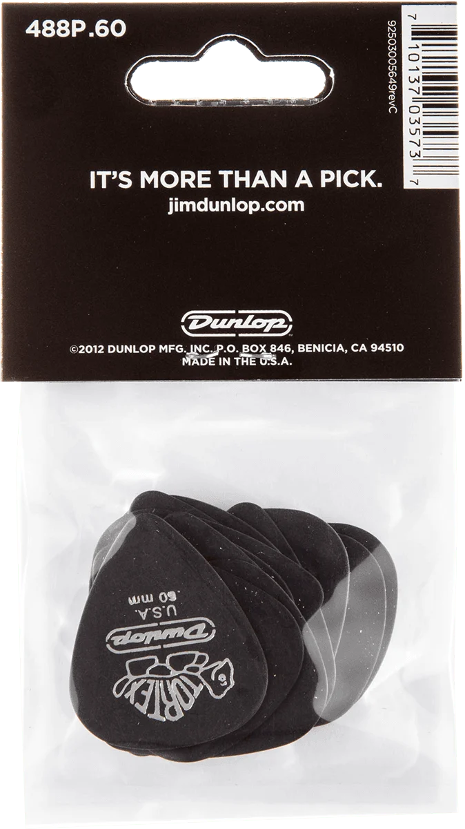 Player’s Pack 12 médiators Dunlop Tortex Pitch Black 0.60mm 488P60