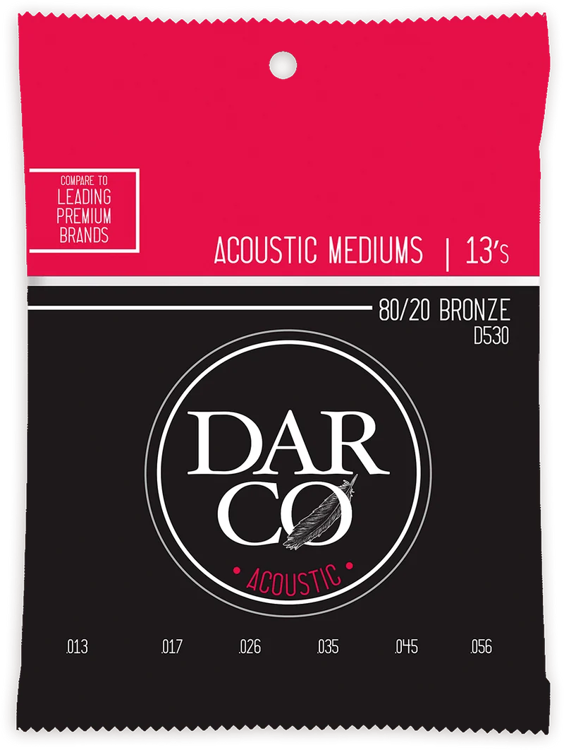 Jeu de cordes guitare acoustique Darco D530 Medium 13-56 Bronze