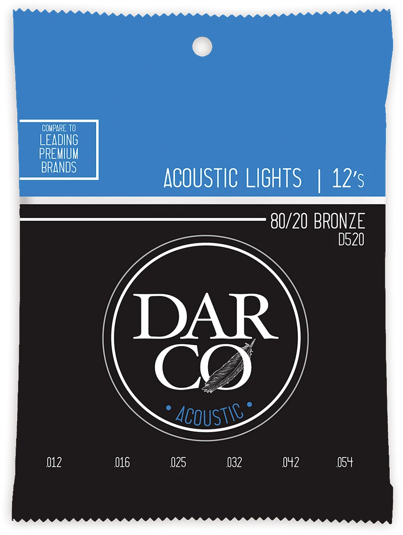 Jeu de cordes guitare acoustique Darco D520 Light 12-54 Bronze