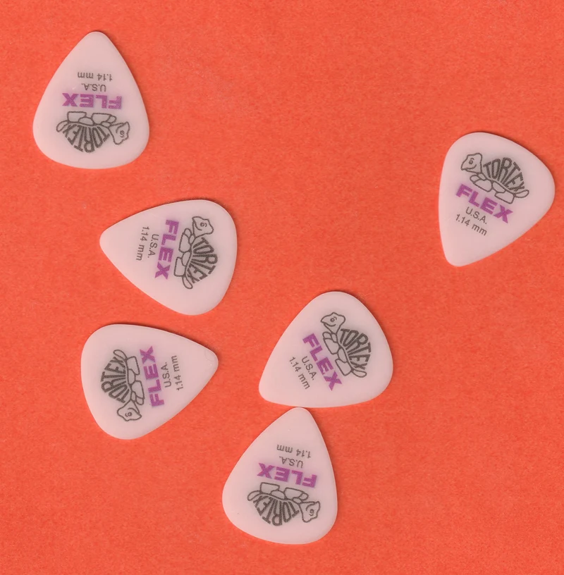 Lot de 6 médiators Dunlop Tortex Flex Standard – 1,14 mm