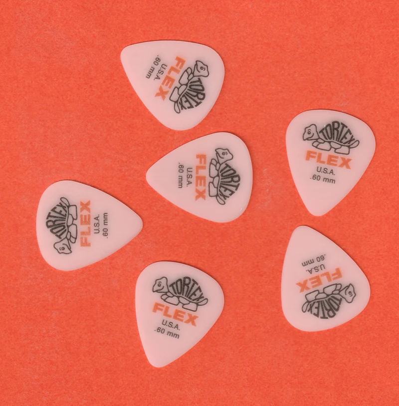 Lot de 6 médiators Dunlop Tortex Flex Standard - 428R60 – 0,60 mm