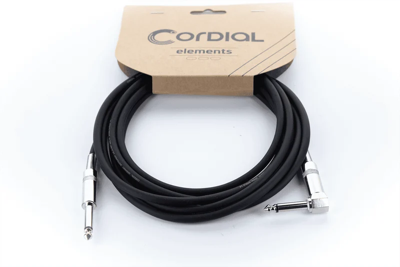 Câble instrument Jack droit / Jack coudé Cordial Série Elements – 6 m - EI6PR