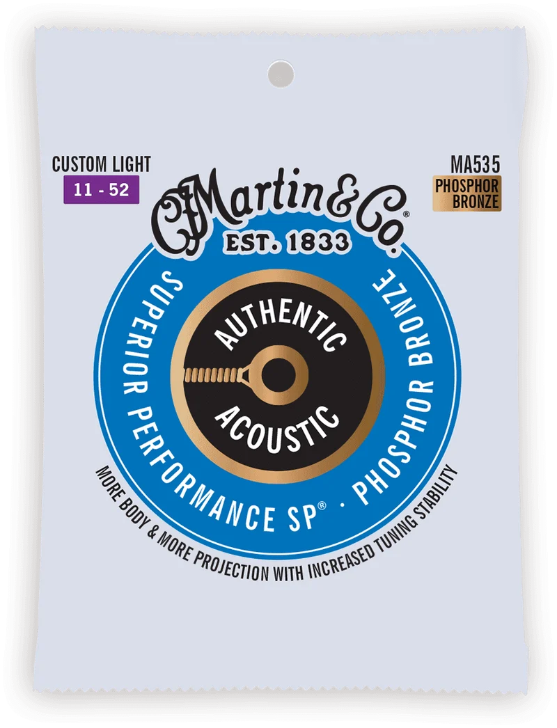 Jeu de cordes guitare acoustique Martin Authentic SP Phosphor Bronze MA535 – 11-52