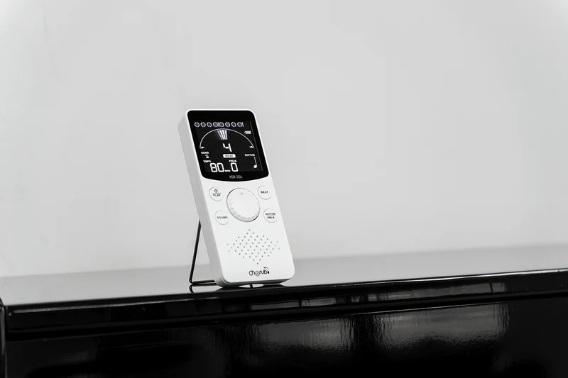 Métronome électronique compact avec support pliable - blanc CHERUB WSM-210LI